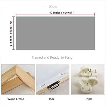 Arjun Teal Abstract Wall Art Modern Blue Grey Picture Cityscape Indigo Textured Gold Painting, Large Size Framed Artwork for Living Room Bedroom Bathroom Dinning Room Home Office Wall Decor 40"x20"