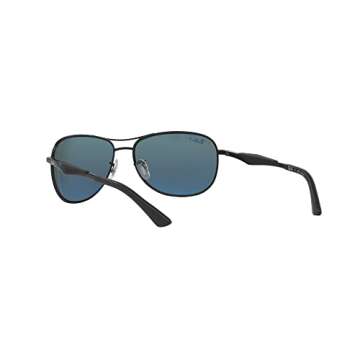 Ray-Ban Men's RB3519 Aviator Sunglasses, Matte Black/Green Polarized, 59 mm