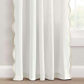 Lush Decor Coastal Chic Scallop Edge Curtains Set