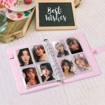 Sooez A5 Notebook Photocard Binder, 6 Ring Planner, Stylish Loose Leaf Personal Organizer Cover with Magnetic Buckle, PU Leather Binder Women with Macaron Colors (Pink)