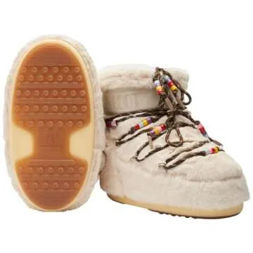 Shop Moon Boot Icon Low Faux Fur Beads Winter Boots