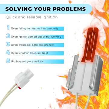 MEE61841401 Oven Igniter Replacement for L-G Gas Range LRG LSS LDG LSG LTG Series LRG3095ST LRG3061ST LSG4513ST-Flat Glow Bar Style- Replace Gas Oven Igniter MEE61841403 MEE63084901 MEE61841401