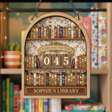 Personalized Wooden Books Read Tracker Gift for Readers