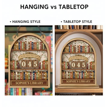 Personalized Wooden Books Read Tracker Gift for Readers