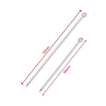 Metal Brooch Stick Pins with Stopper Ends Safety Copper Long Needle Eye Pins for Men Women Suit Tie Hat Scarf DIY Jewelry Accessories, Silver 20pcs 50mm & 20pcs 70mm