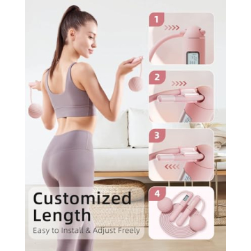 YOTTOY Cordless Jump Rope with Counter for Cardio & HIIT