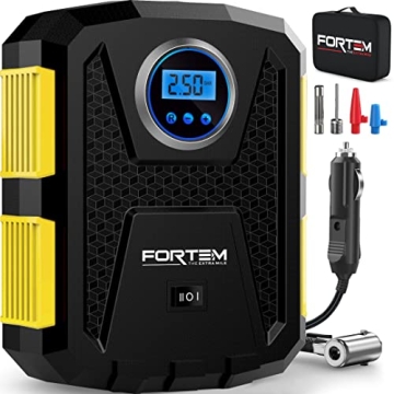 FORTEM Tire Inflator Portable Air Compressor 150 PSI, Bike Pump, 12V Electric Air Pump for Car Tires...