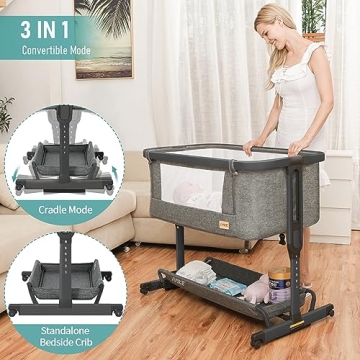 AMKE 3-in-1 Baby Bassinet for Every Parent's Needs
