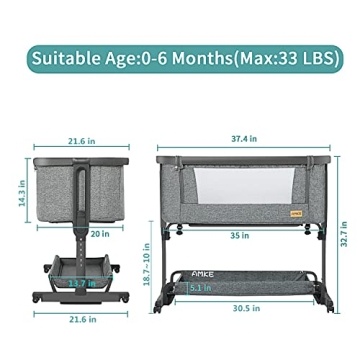 AMKE 3-in-1 Baby Bassinet for Every Parent's Needs