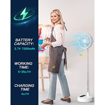 AICase Portable Stand Fan - Rechargeable & Travel-Friendly