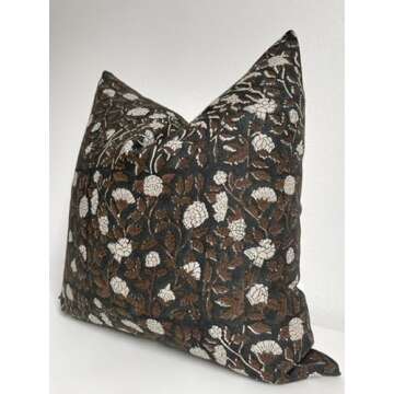 Canyon Theory Hand Block Print Linen Pillow Cover 20x20