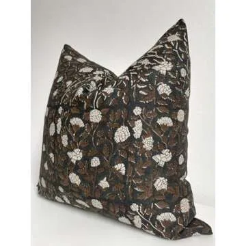 Canyon Theory Hand Block Print Linen Pillow Cover 20x20