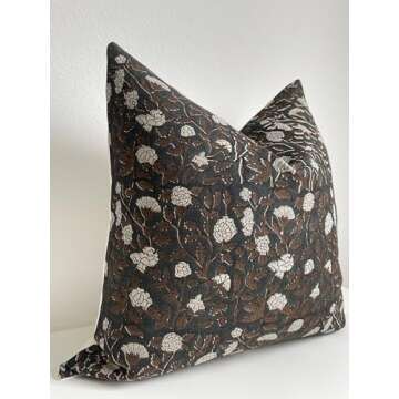 Canyon Theory Hand Block Print Linen Pillow Cover 20x20