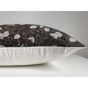 Canyon Theory Hand Block Print Linen Pillow Cover 20x20