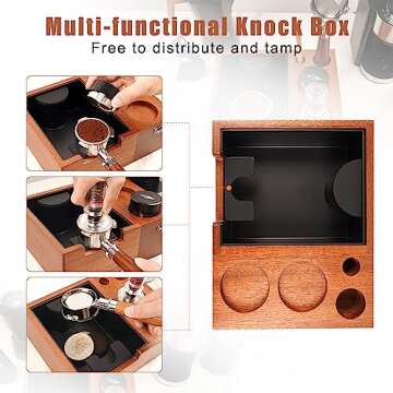 IKAPE Espresso Knock Box for Organized Coffee Accessories