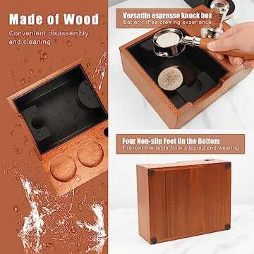 IKAPE Espresso Knock Box for Organized Coffee Accessories
