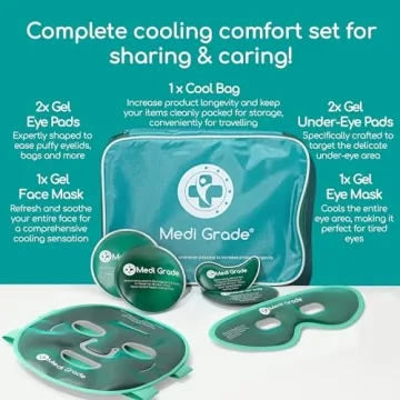 Medi Grade Cooling Ice Face Mask Set for Puffy Eyes Relief