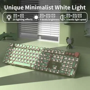 SEUNKWANG EWEADN Typewriter Style Mechanical Gaming Keyboard: The Ultimate in Aesthetic and Function...