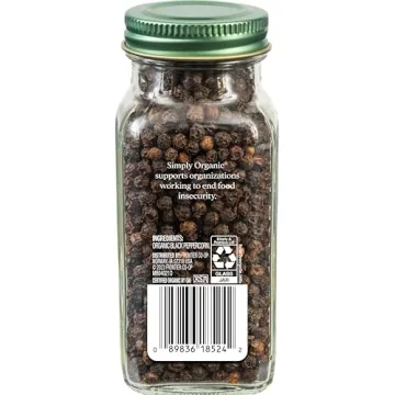 Simply Organic Black Peppercorns for Flavorful Dishes