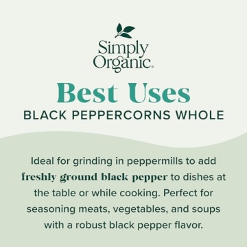 Simply Organic Black Peppercorns for Flavorful Dishes