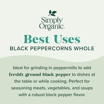 Simply Organic Black Peppercorns for Flavorful Dishes