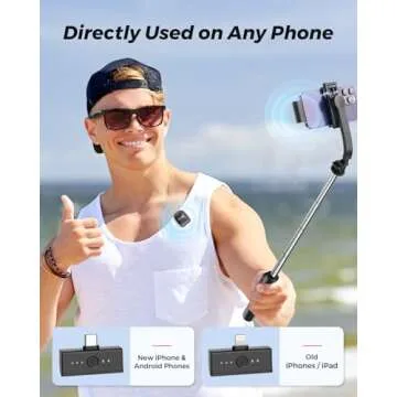 ZIZUTTIN Mini Lavalier Wireless Microphone for Phones