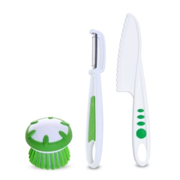 Curious Chef 3-Piece Vegetable Prep Kit for Kids - Safe Cooking Tools for Little Chefs