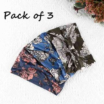 YBSHIN Boho Wide Headbands Knoted African Hair Bands Stretch Elastic Head Wraps Floral Hair Accessor...