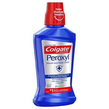 Colgate Peroxyl Antiseptic Mouth Sore Rinse, Alcohol Free, 1.5% Hydrogen Peroxide, Mild Mint, 8.4 Fl...