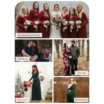 DEARCASE Navy Blue Long Sleeve Maxi Dress for Women