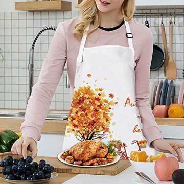 Sevenstars Thanksgiving Apron Autumn Harvest Waterproof