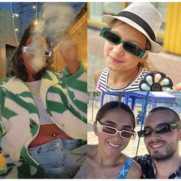 YAMEIZE 6 Pack Neon Color Heart Sunglasses - Festival Party Love Glasses for Women Men Fancy Colorful Eyewear Party Outdoor