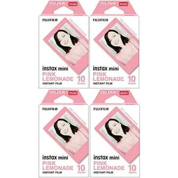 Mini Pink Lemonade Film - 10 Exposures (4 Boxes) for Instant Memories