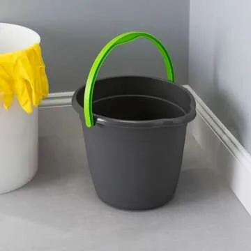 JOEY'Z 10QT (9.5L) Heavy Duty Sturdy Spout Pail Bucket with Durable Grip Handle for Cleaning, Moppin...