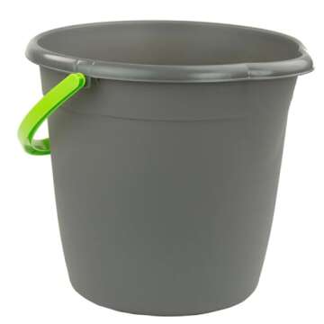 JOEY'Z 10QT (9.5L) Heavy Duty Sturdy Spout Pail Bucket with Durable Grip Handle for Cleaning, Mopping, Projects, Storage, Paint