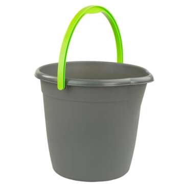 JOEY'Z 10QT (9.5L) Heavy Duty Sturdy Spout Pail Bucket with Durable Grip Handle for Cleaning, Mopping, Projects, Storage, Paint