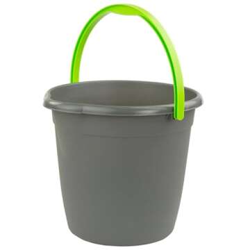 JOEY'Z 10QT (9.5L) Heavy Duty Sturdy Spout Pail Bucket with Durable Grip Handle for Cleaning, Mopping, Projects, Storage, Paint