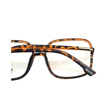 Shiratori Woman's New Retro Blue Light Blocking Glasses Big frame Nerd Eyeglasses Frame Anti Blue Ray Computer Game Glasses Leopard