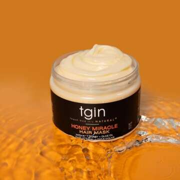 tgin Honey Miracle Hair Mask - Jumbo, 32 fl oz - Deep Conditioner for Natural, Dry, Damaged, Colored Treated Hair - Type 3c and 4c Hair