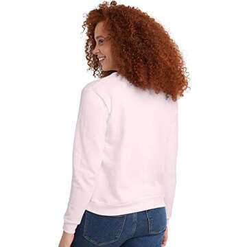 Hanes womens Ecosmart Crewneck Sweatshirt, Pale Pink, Medium US