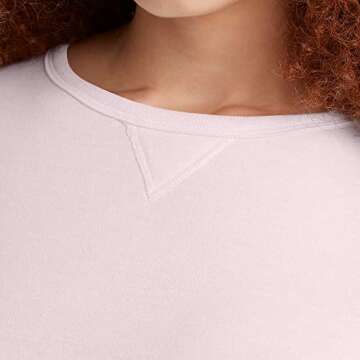 Hanes womens Ecosmart Crewneck Sweatshirt, Pale Pink, Medium US