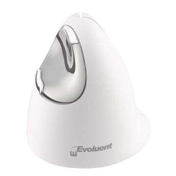 Evoluent VerticalMouse (The Original Brand Since 2002) VM4RB White Regular Size Right Hand Ergonomic Mouse for Mac only with Bluetooth Connection (NO USB Adapter) for Mac OS (Regular Size.)