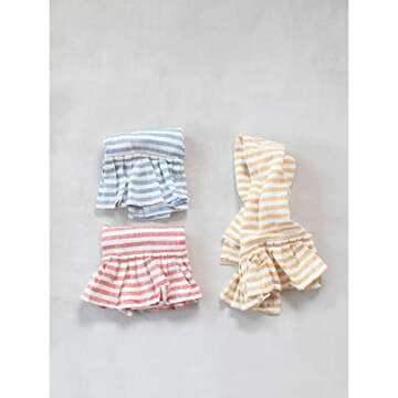 Stylish Creative Co-Op Cotton Striped Ruffle Tea Towels