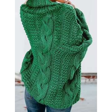 Dokotoo Womens Plus Size Sweaters 2024 Winter Fall Loose Cozy Solid Turtleneck Cowl Neck Long Sleeve...