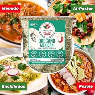 Dried Mexican Oregano (5 oz) – Fresh and Fragrant – Dried Whole Leaves – Use in Mexican Recipe...