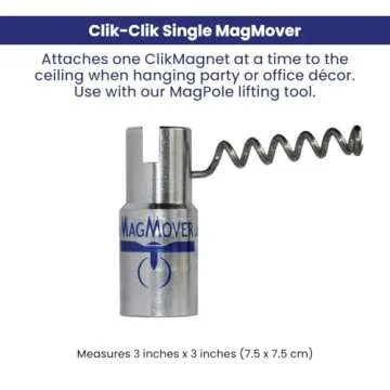 Clik-clik single magmover magnet movers to attach magnet hooks to hang ceiling decor, office signs, ...