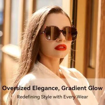 Dollger Oversized Square Sunglasses for Women Big Large Wide Fashion Shades for Men 100% UV Protection Brown+Brown leopard