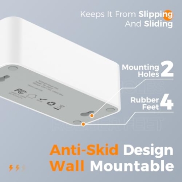 TESSAN 5FT Flat Extension Cord with Surge Protection