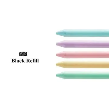 DRPHKTT 10 Pack Retractable Gel Pens, Black Ink, Cute Pens, Pastel Pens Barrel, Macaron Style Smooth Writing Pens, Fine Point, 0.5mm (Macaron)