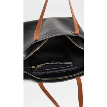 Madewell Women's Zipper Transport Tote, True Black Brown, One Size
